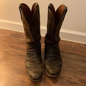 [Lucchese] Cowboy Boots Dark Brown Cowhide